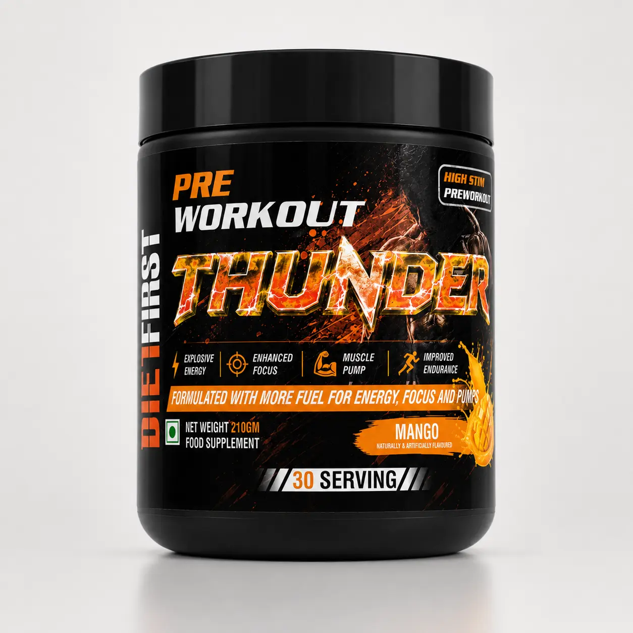 Thunder Pre Workout Mango 210 GM jar