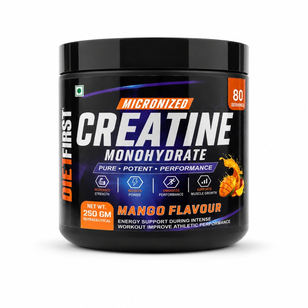 DietFirst Micronized Creatine Mango Flavour 250 GM jar